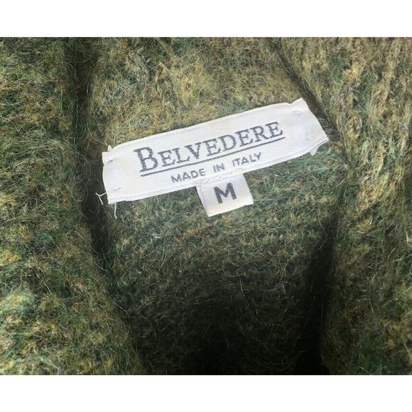 Belvedere Italian Green Ombre Wool Mohair Nylon, Warm Sweater, Size Medium - Picture 5 of 9